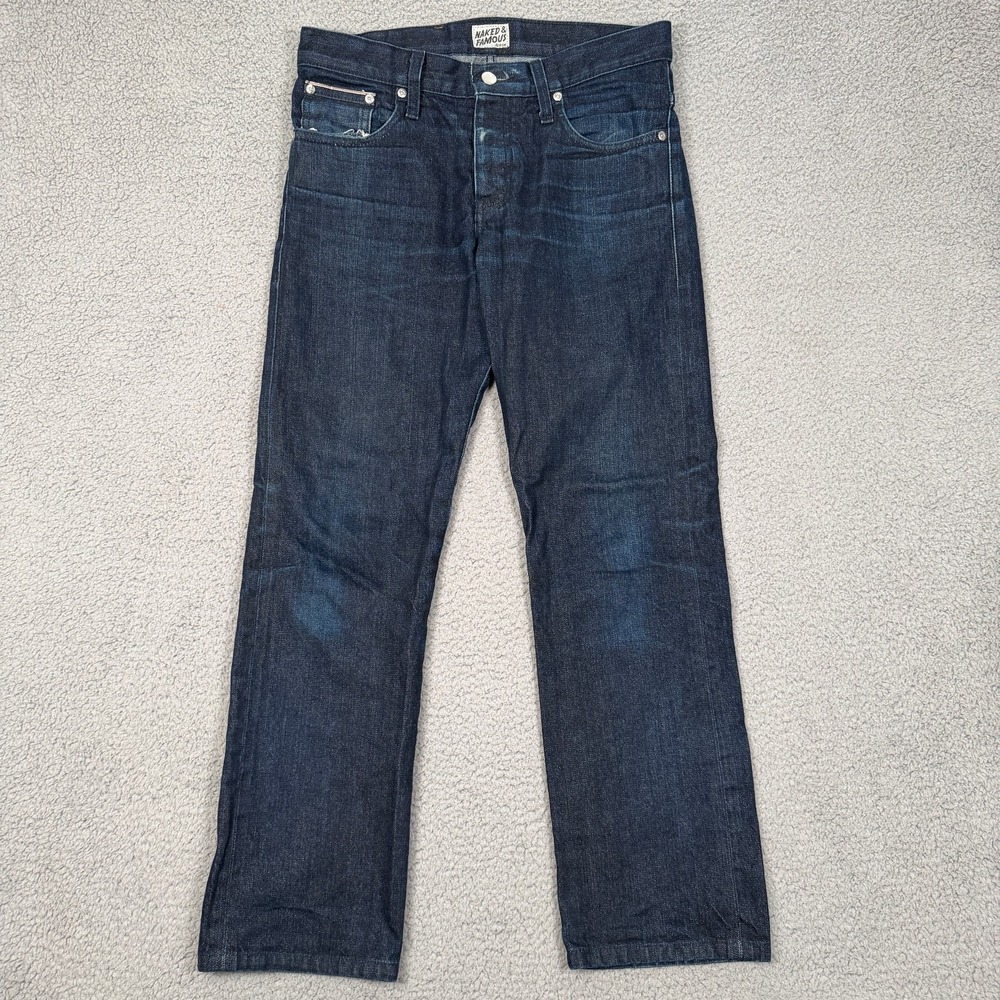 Naked and Famous Jeans Mens 31x30 Selvedge Whisker Fades Futton Fly Straight